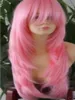 Ny högkvalitativ modebild Wig GT Long Pink Straight Heatresistant Women Girls039 Cosplay Party Hair 6911824