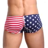 Underpants Sexy Men EUA Bandeira Boxer Stripe Respirável Estrela Jockstrap Confortável Modal Algodão Roupa Interior Bermudas Masculina de Marca