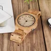 Armbanduhren BOBO BIRD Herrenuhr Bambus Herrenuhren Luxus Holzuhren Quarz Männliche Armbanduhr Handgelenk Holz Custom Drop