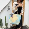 Borsa da donna tessuta a mano Sciarpa di seta di design scozzese Shopping Borsa di grande capacità con cesto di verdure Borsa da spiaggia per vacanze femminili 240226