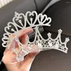 Acessórios de cabelo para festa crianças presentes de aniversário strass hairpin princesa tiaras meninas pente coroas de cristal