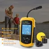 Localizzatori Fish Finder per barca Finder Sensore sonar Display a colori Ecoscandaglio Allarme di profondità Trasduttore Rilevatore kayak 0,7100 m Pesca