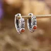 Boucles d'oreilles créoles Vintage en argent thaïlandais, boucle d'oreille pour hommes et femmes, exquis, nuages de bon augure, bijoux vague de mer, motif d'herbe