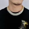Colher de jóias de colar de grife de jóias Cadeiras de ligação cubana para homens Rapper de hip hop Chain cuba Sier VVS Moissanite Iced completo de colar de corrente de moissanita