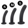 Mini gode en Silicone lisse Plug Anal masseur en Silicone noir avec ventouse masturbateur de Clitoris étanche jouets sexuels pour adultes X05036200329