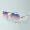 Mais vendidos Vendas diretas de alta qualidade novos óculos de sol com lente de corte em formato de coração 8300687, hastes de leopardo de metal tamanho: 58-18-140mm