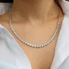 Hip Hop Tennis Chain Sterling Silver Heart Tennis Necklace VVS Moissanite 5mm Diamond Tennis Necklace For Women