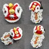 Engraçado natal roupas para cães anos de estimação traje chinês dragão dança leão cão festa leão dança vermelho festivo sorte gato roupas 240228cj