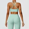 Lu Align Trägerloses Outfit BHs Top Damen Cri Cross Sport-BH Yoga Übung Trainingskleidung Nahtlos Laufen Activewear CWX8522-2 Jogger Gry Lu-08 2024