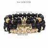 3pcs/set Men Woman Bead Bracelet Royal Crown Charm Bangle Natural Beads Buddha Bracelet for Women and Mens Pulseras Masculina 240219