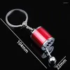 Keychains Manual Transmission Lever Creative 6 Speed Gearbox Gear Head Keychain Metal Key Ring Car Refitting Pendant Gift