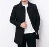 Autumn Winter Mens Overcoat Thick Windbreaker Coat Plus Size Long Black Trench Male Outerwear Boys Trench1751253