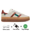 Kvinnor plattform djärva designer casual skor grädde collegiate grön mocka läder rosa glöd gummi vit svart röd super pop platta tränare plattforms-kvinnliga sneakers