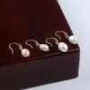 Boucles d'oreilles à tige de luxe en perles de riz blanches, 8-9mm, eau douce