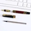 Metal signature pen with Chinese style wood grain precious bead pen Ballpoint pen business office stationery Office students promotion Writing Gifts