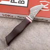 Damaskus Fixat Blade Knife VG10 Damascus Steel Blade Rosewood Handle EDC Knives Läder Mantel