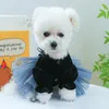 Vestuário para cães Vestido para animais de estimação com grande laço trajes de casamento para cães pequenos Halloween