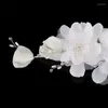 Hair Clips Fashion Ornaments Hairpin With Pearl Rhinestone Fabric Simulation Flower Design For Birthday Stage Party Show Dress Up