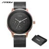 Fashion Quartz Men Watches Sinobi Top Brand Luxury Business High Quality Alloy Slim Mesh Strap Casual Week Clock Calender Watch3112