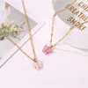 Pendant Necklaces Sweet Acrylic Butterfly For Women Gold Color Long Clavicle Chain Fashion Jewelry On The Neck 2024 Collares