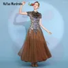 Scen Wear Waltz Ballroom Competition Dress Dance Practice Clothes Performance Costume Leopard Evening Party Gowns Concert Outfits