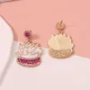 New Diamond Inlaid Light Cake Cute Temperament Fashionable Casual Personality Earrings