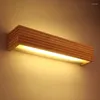 Wall Lamp Nordic Japanese Wood LED Mirror Front Cabinet Sconce Bathroom Log Makeup Indoor Lighting