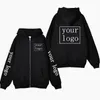 Anpassade zip up hoodies män kvinnor personlig tryckt tröja design ditt eget mönster y2k streetwear dragkedja jacka rockar 240220