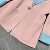 Damenanzüge High-End-farbige Freizeitanzugjacke Mode Single Button Revers Taille bis Blazermantel für Frauen 24 Frühling Y2K-Kleidung Runway