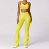 Lu Align Align MODITIN Lu Leggings altos para mujer Pantalones ajustados con realce en la cintura Pierna acampanada Tops con sujetador recogidos elegantes y simples Conjunto de 2 piezas Ropa de gimnasio Ropa de entrenamiento Lemon LL Jogger Jogger G