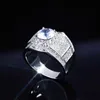 Véritable bague de fiançailles en or 18 carats pour hommes de luxe entièrement pavé de diamants 1 8 k élégant Simple bijoux féminins bagues pour hommes 240228