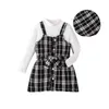 Zestawy odzieży Focusnorm 3PCS Moda jesień dzieci ubrania dziewczynki 4-7Y Turtleeck z długimi rękawem