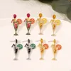 Creative Accessories for Juice Tail Cups Wine Bottle Shaped Jewelry Girl and Earrings