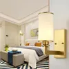 Wall Lamp Postmodern Copper Glass Design Living Room Bedroom Bedside El Aisle Staircase Background