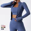 Lu Align Align Giacca Lu Cappotto lungo Abito da donna a maniche corte asciutto Nudo Allenamento fitness Capispalla Cerniera attillato Corsa Sport Top Limone LL Jogger Jogger Gry Lu-08 2024