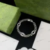 Hochwertiges Armband, klassisch, Alphabet, schwarze Emaille mit Silberkette, Designer-Armband, Mode, Hip Hop, Schlichtheit, Persönlichkeit, Jahrestag, Weihnachten, bestes Geschenk