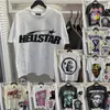 Hellstar t shirt designer t skjortor grafiska tee klädkläder hipster tvättade tyg graffiti bokstäver folie tryck vintage svart löst passande US size s-xl