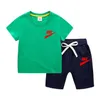 2024 Kids Clothes Sets Summer Casual Short Sleeve Elastic Waist Shorts Suits Toddler Sets for Girls Boys