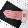 Eldiven tasarımcısı yüksek kaliteli moda peluş su geçirmez eldivenler kadınlar için kadınlar kadife yün koyun bayan beş parmak eldivenleri tasarım kadın eldivenleri kış sonbahar