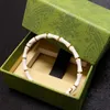 Bracelet de luxe bijoux créateur pour femme bracelet en bambou bracelets en strass colorés demi-ouverture bracelet en argent or