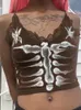 Serbatoi da donna Y2K T-shirt Farfalla profonda Corsetto vintage 2024 Moda estiva Casual Top Coreano Gotico Sexy Halter Ritagliata