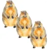 Trädgårdsdekorationer 3 datorer Toy Animal Model Statue Sculpture Desktop Decoration Groundhog Plast Simulation Child