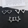 Studörhängen geometrisk ihålig kort örhänge hjärtstjärna triangel för kvinnor silver färg accesorios mode retro y2k ins smycken