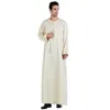 Abbigliamento etnico tradizionale Thawb musulmano Dubai lungo Abaya Medio Oriente Uomo Eid Ramadan Thobe maniche Abito islamico saudita Abito caftano