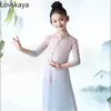 Bühnenkleidung, chinesisches Tanzkleid, Mädchen-Training, klassisches Cheongsam für Kinder, Gaze-Kleidung, Kunstprüfung