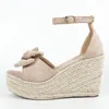 Chaussures de robe Dropship Espadrille Plate-forme Sandales compensées 2024 Été Chunky Talon Mode Confortable Femmes