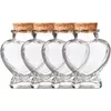 Vases 4pcs Lyweds Couple Gifts Romantic Wishing Bottles Creative Heart Type Glass