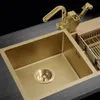 Talea 114mm pia prato escorredor kit de drenagem para única tigela cozinha pia drenagem kit ouro escovado sus304 filtro 240227
