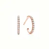 인기있는 Tiffay 925 인터넷에 다이아몬드와 전체 다이아몬드 C 자형 귀걸이로 스터드 된 스터링 실버 {Category}
