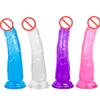 Erotic Soft Jelly Dildo Realistico Dildo anale Strapon Pene grande Ventosa Giocattoli per adulti Giocattoli sessuali per donna J17351947545